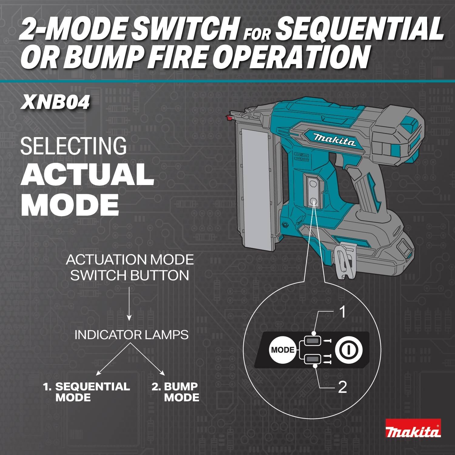 Makita XNB04Z 18V LXT Brushless Cordless 2-in. 18-Gauge Brad Nailer, Tool Only