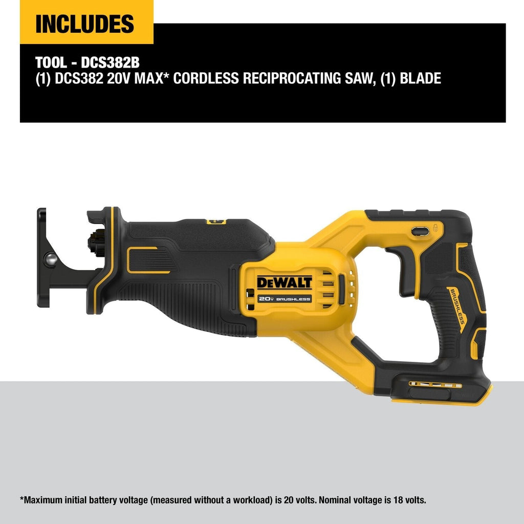 DeWalt DCS382B 20V MAX XR Brushless Cordless Reciprocating Saw, Tool Only (PROMO)