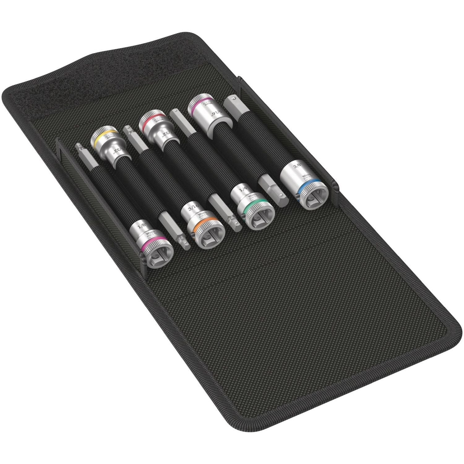 Wera 8740 B Hf Imperial 1 Zyklop Bit Socket Set With Holding Function, 3/8-in. Drive, 7-Pieces