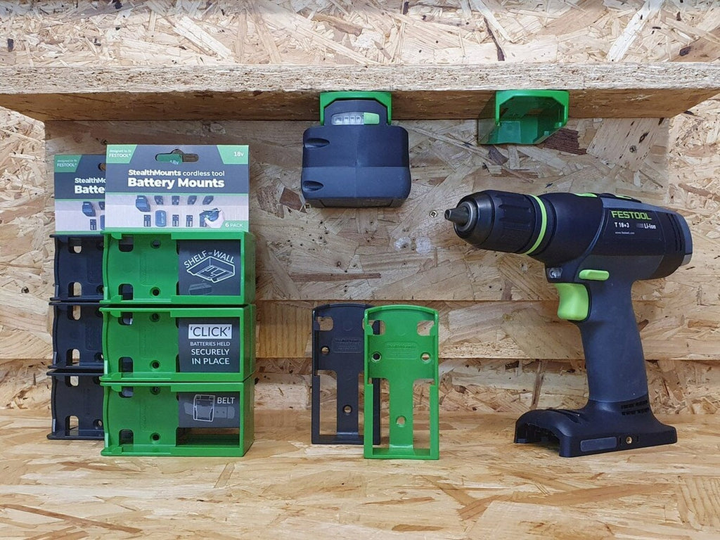 StealthMounts Battery Mounts for Festool 18V, 6-Pack