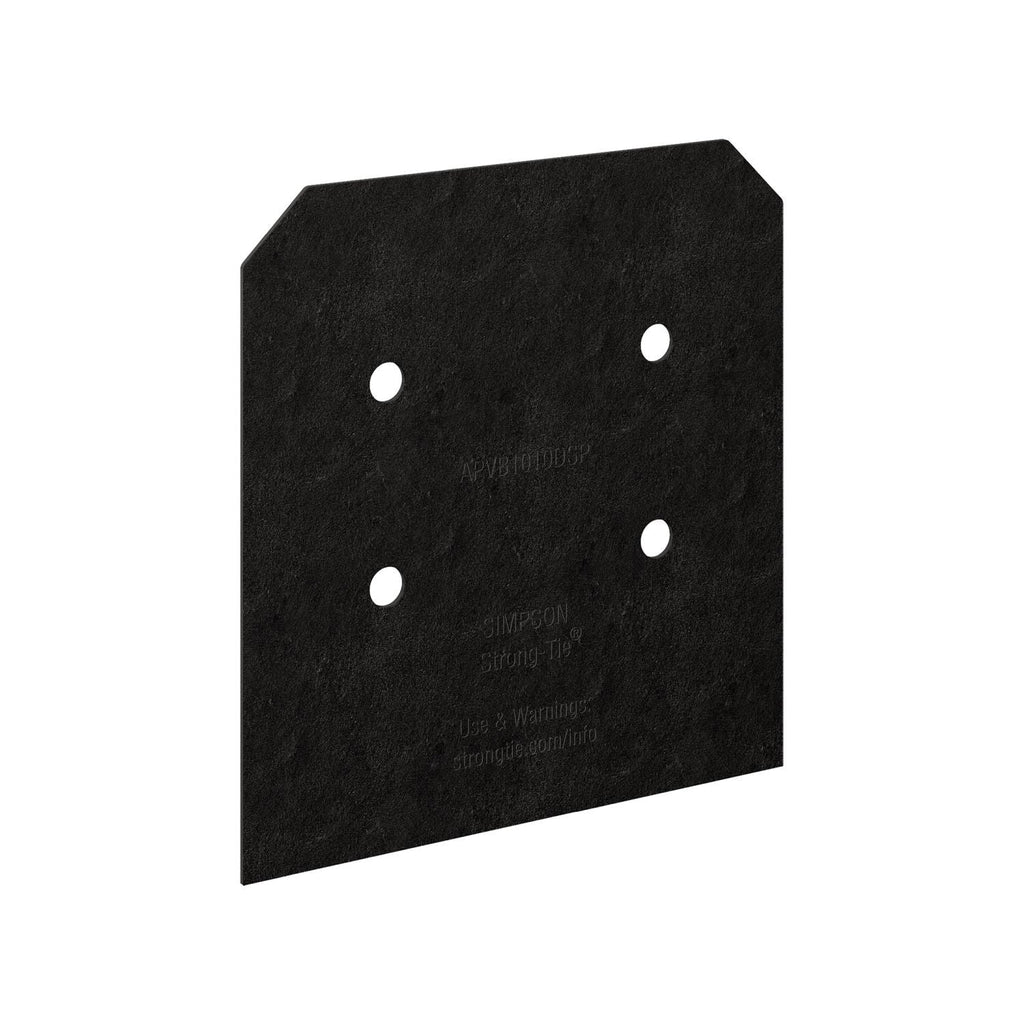 Simpson Strong-Tie APVB1010DSP Outdoor Accents Avant Collection ZMAX, Black Post Base Side Plate for 10x, 2-Pack