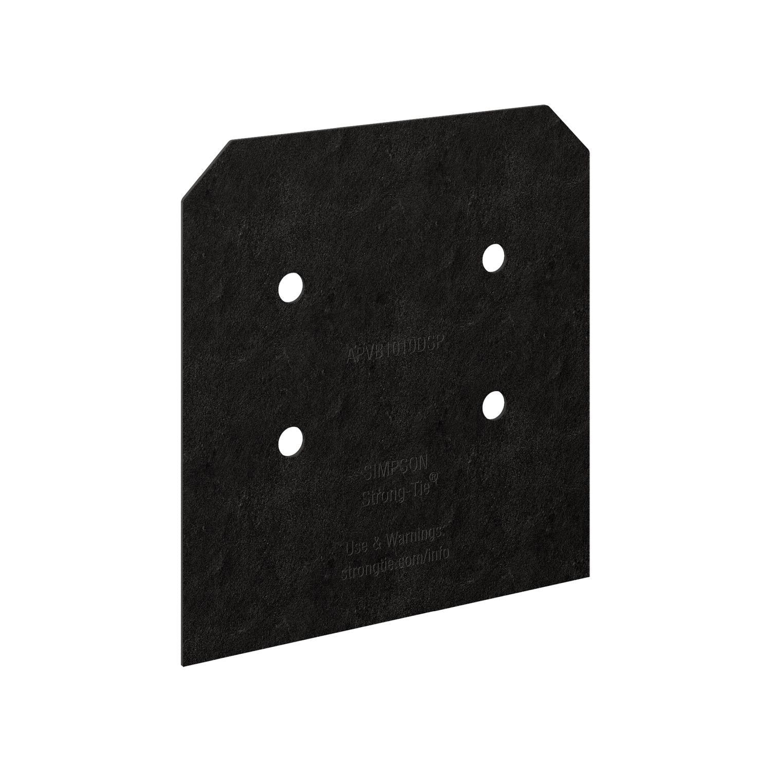 Simpson Strong-Tie APVB1010DSP Outdoor Accents Avant Collection ZMAX, Black Post Base Side Plate for 10x, 2-Pack