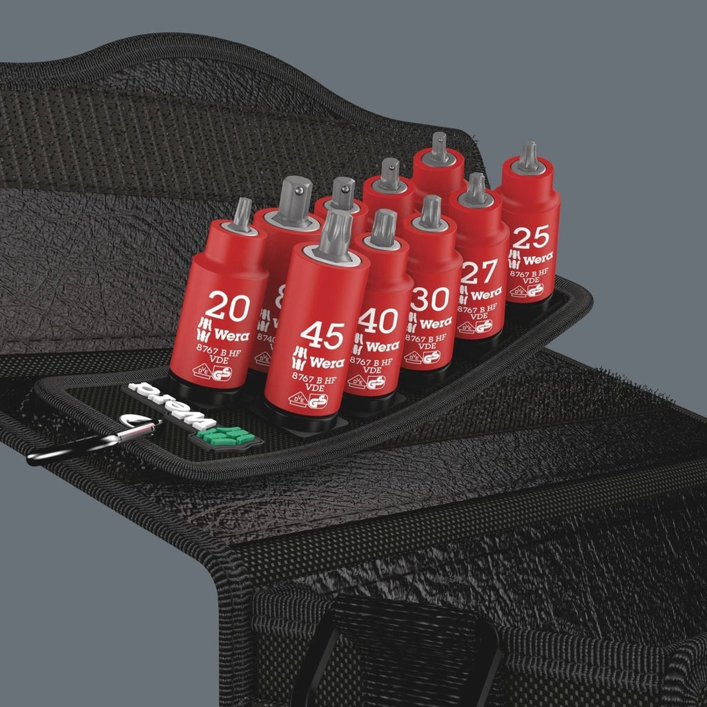 Wera Belt B VDE 1 Zyklop Bit Socket Set Torx / Hexagonal Socket With Holding Function, 3/8-in. Drive, 11-Pieces