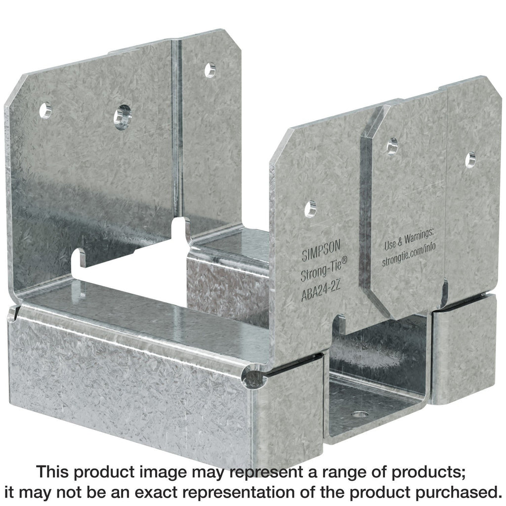 Simpson Strong-Tie ABA24-2Z ABA ZMAX Galvanized Adjustable Standoff Post Base for Double 2x4
