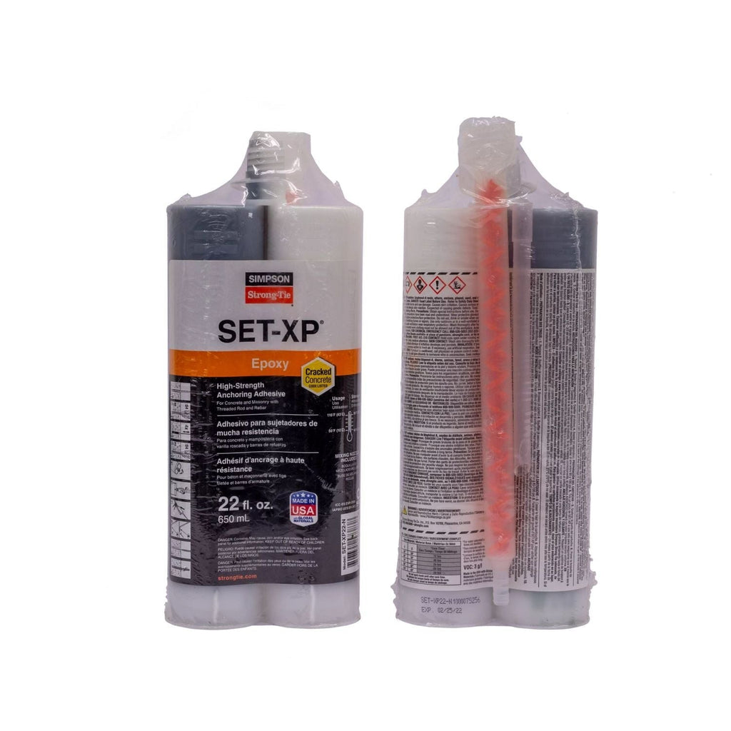 Simpson Strong-Tie SET-XP22-N SET-XP 22-oz. High-Strength Epoxy Adhesive Cartridge w/ 1 Nozzle and Extension