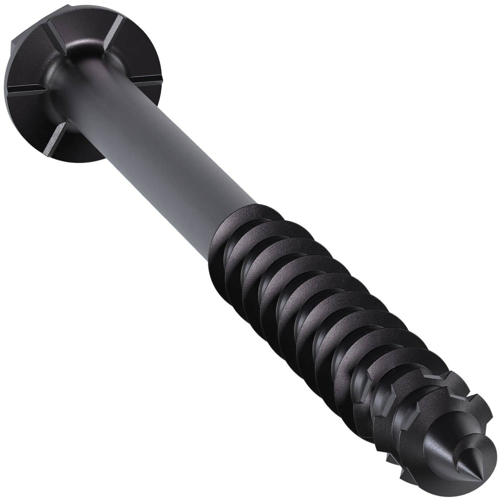 Simpson Strong-Tie TNTBL25314H Titen Turbo, 1/4-in. x 3-1/4-in. Hex-Head Concrete and Masonry Screw, Black, 100-Pack