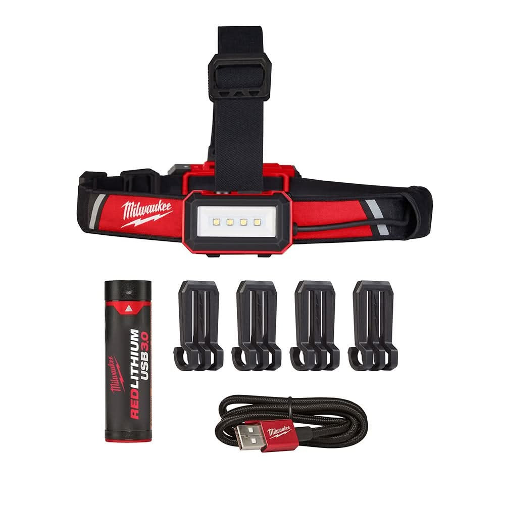 Milwaukee M18 RADIUS Site Light (FM) & Low Profile USB Headlamp Set with M18 Bluetooth Jobsite Radio