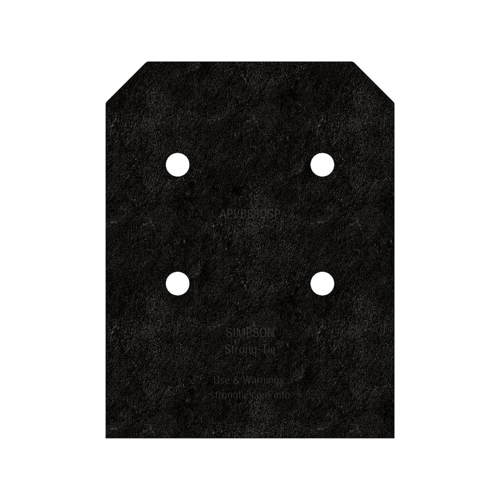 Simpson Strong-Tie APVB88DSP Outdoor Accents Avant Collection ZMAX, Black Post Base Side Plate for 8x, 2-Pack