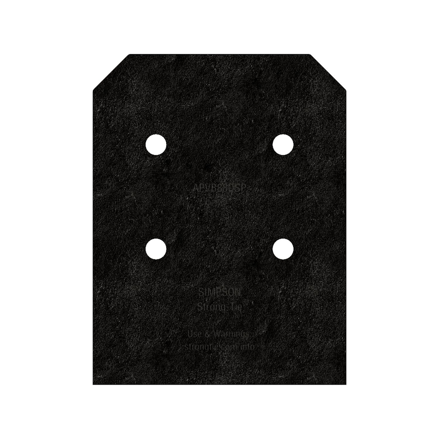 Simpson Strong-Tie APVB88DSP Outdoor Accents Avant Collection ZMAX, Black Post Base Side Plate for 8x, 2-Pack