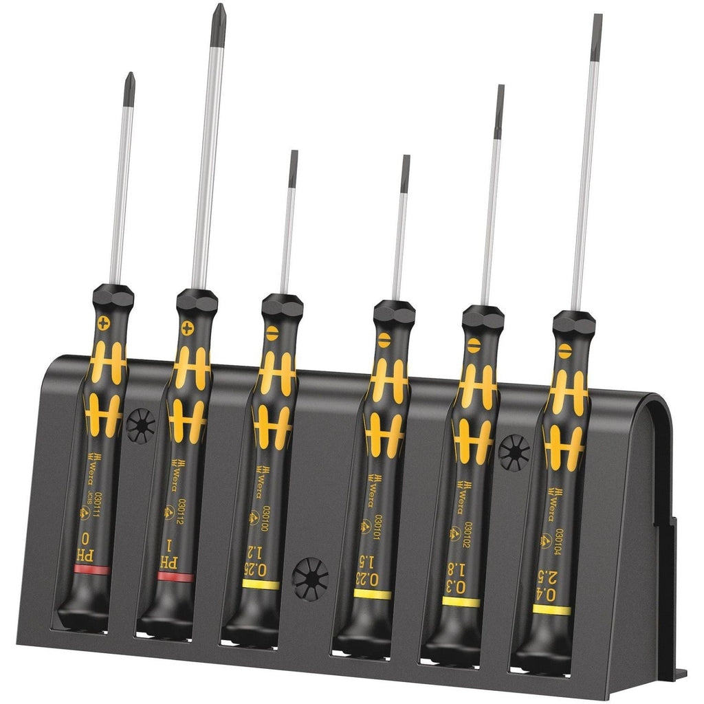 Wera 1578 A/6 Esd Screwdriver Set And Rack For Electronic Applications, 6-Pieces