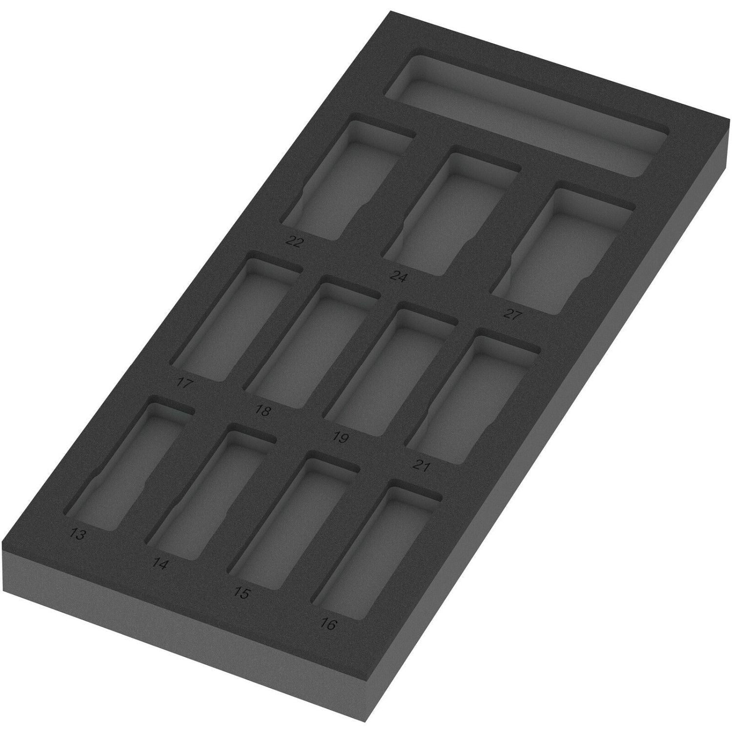 Wera 9825 Foam Insert Zyklop C, 1/2-in., Impaktor Deep Socket Wrench Insert Set 1, Empty, 172x30x392-mm.