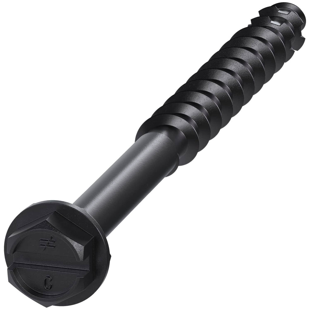Simpson Strong-Tie TNTBL18234H Titen Turbo, 3/16-in. x 2-3/4-in. Hex-Head Concrete and Masonry Screw, Black, 100-Pack