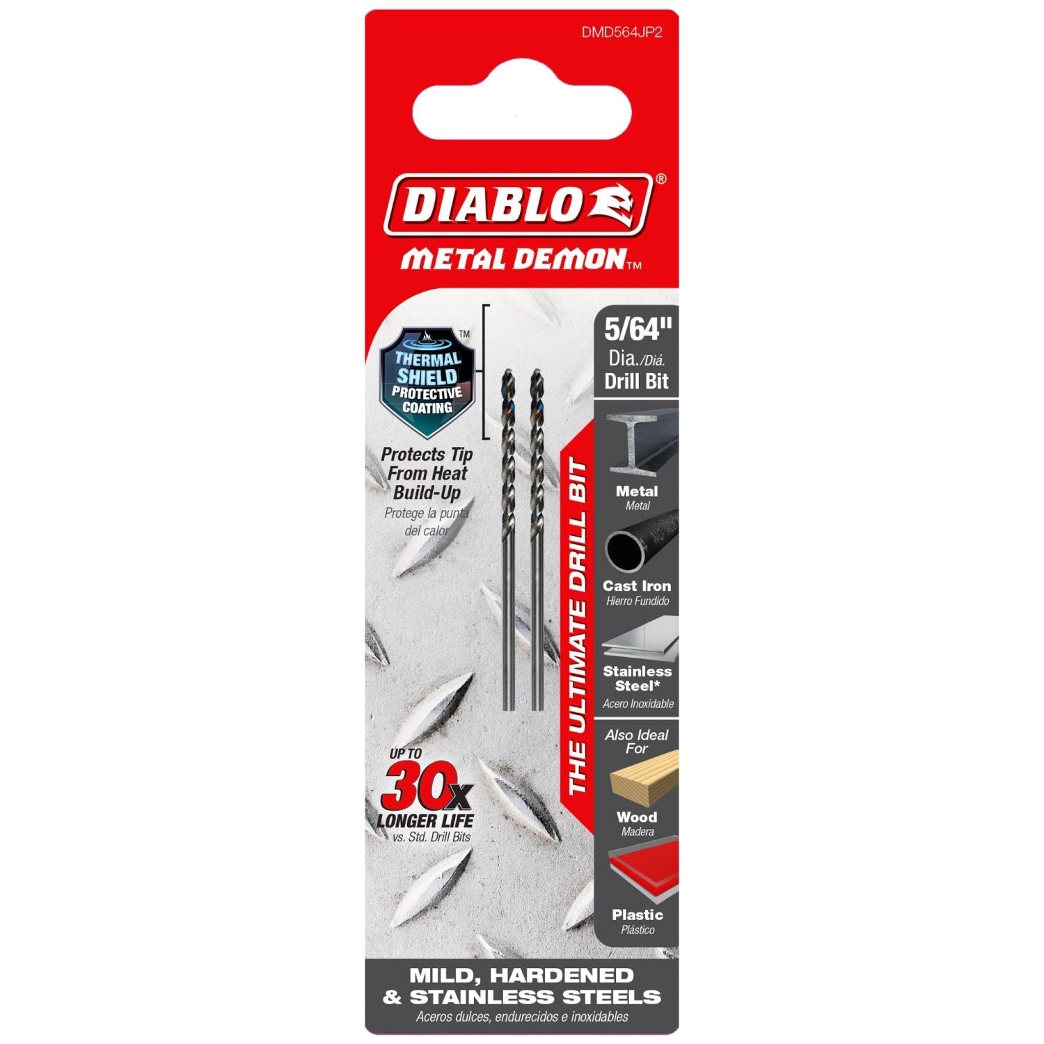 Diablo DMD564JP2 5/64-in. Metal Demon Drill Bits for Mild, Hardened and Stainless Steels, 2-Pack