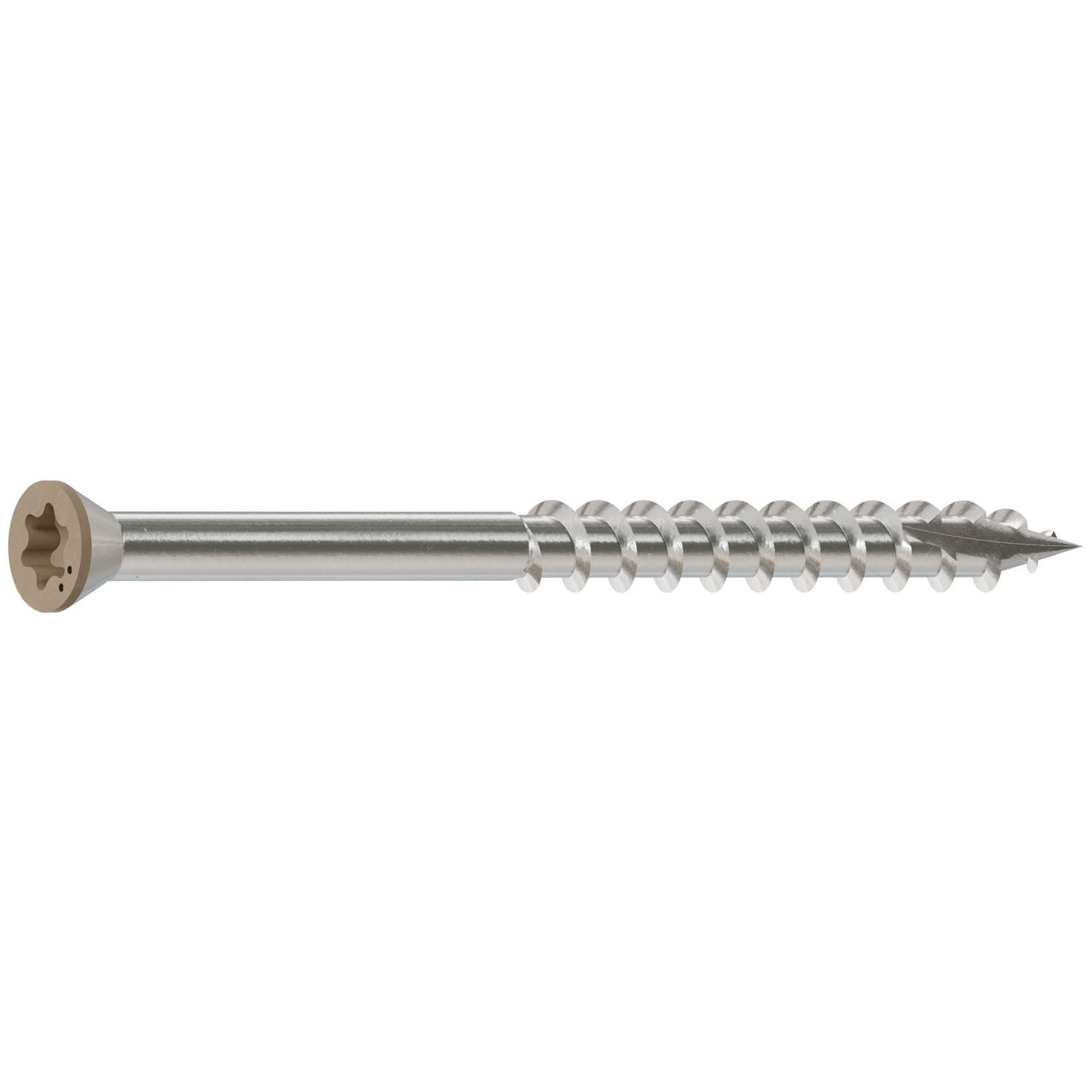Simpson Strong-Tie S07225FTBTN02 Trim-Head Screw, 6-Lobe Drive, #7 x 2-1/4-in. T-15 Type 305, Tan 02, 1750-Pack