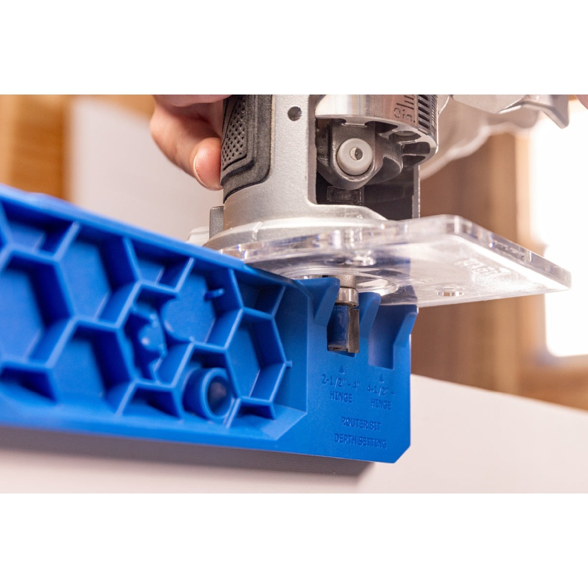 Kreg Tool Door Hinge Routing Jig with 1/2-in. Straight Router Bit for 2-1/2-in. to 5-in. Hinges (KRTHJ100)