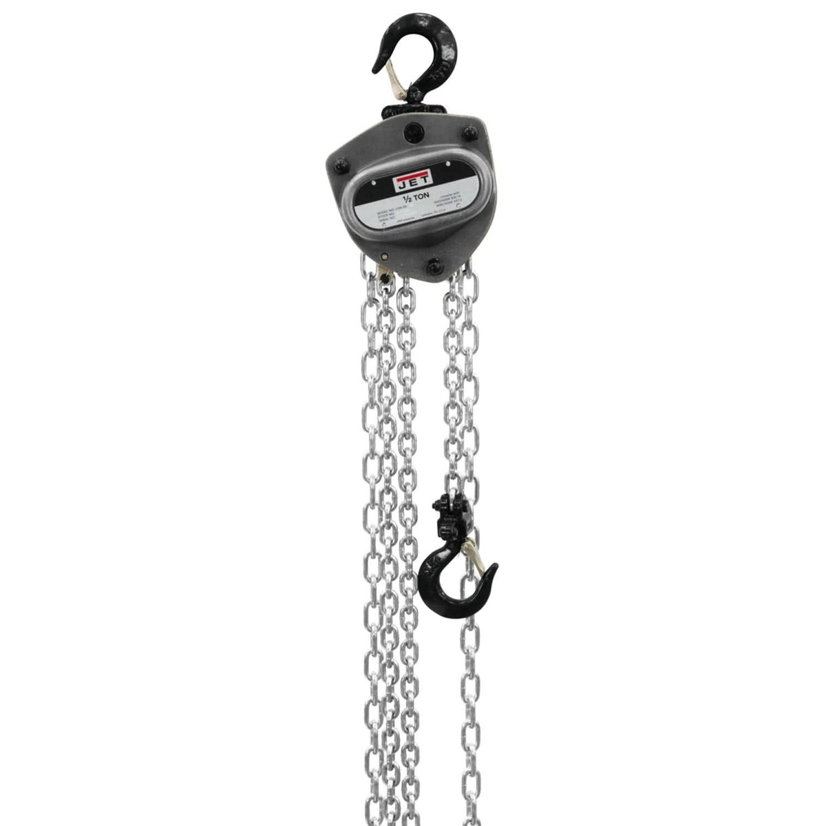 Jet 205115 L-100-50WO-15 1/2 Ton Hand Chain Hoist With 15-Foot Lift & Overload Protection