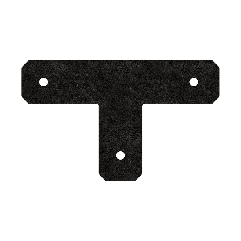 Simpson Strong-Tie APVT4 Outdoor Accents Avant Collection ZMAX, Black Powder-Coated T Strap for 4x4