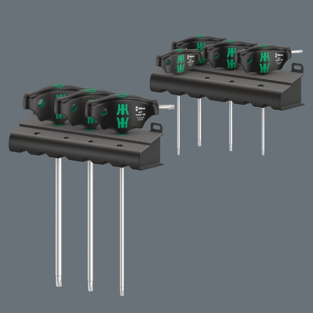 Wera 467/7 Torx Hf Set 1 Screwdriver Set T-Handle Torx Screwdrivers With Holding Function, 7-Pieces