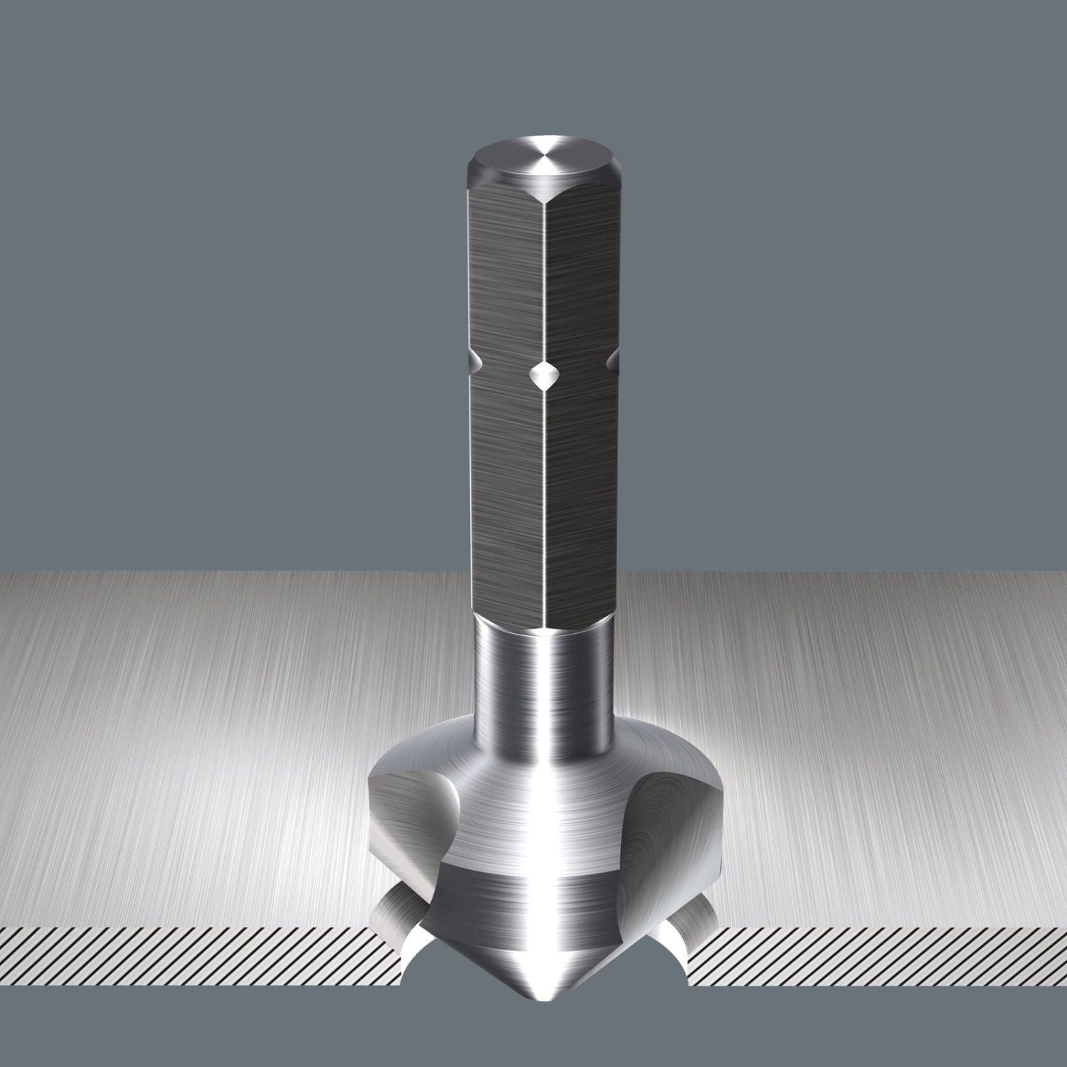 Wera 846 3-Flute Countersink Bit, 20.50x41-mm.