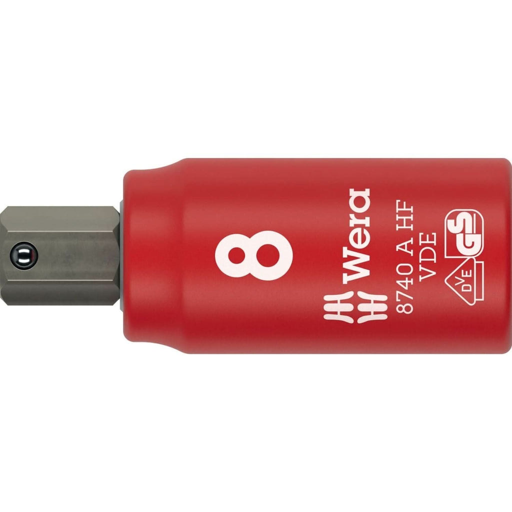 Wera 8740 A VDE Hf Zyklop Bit Socket, Insulated, With 1/4-in. Drive, With Holding Function For Hexagonal Socket Screws, 8x47-mm.