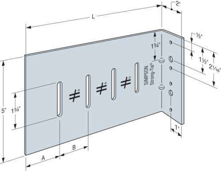 Simpson Strong-Tie SC82-5/118-KT25 SC 8-in. 10 ga. Bypass Framing Slide-Clip Connector w/ Screws, 25-Pack