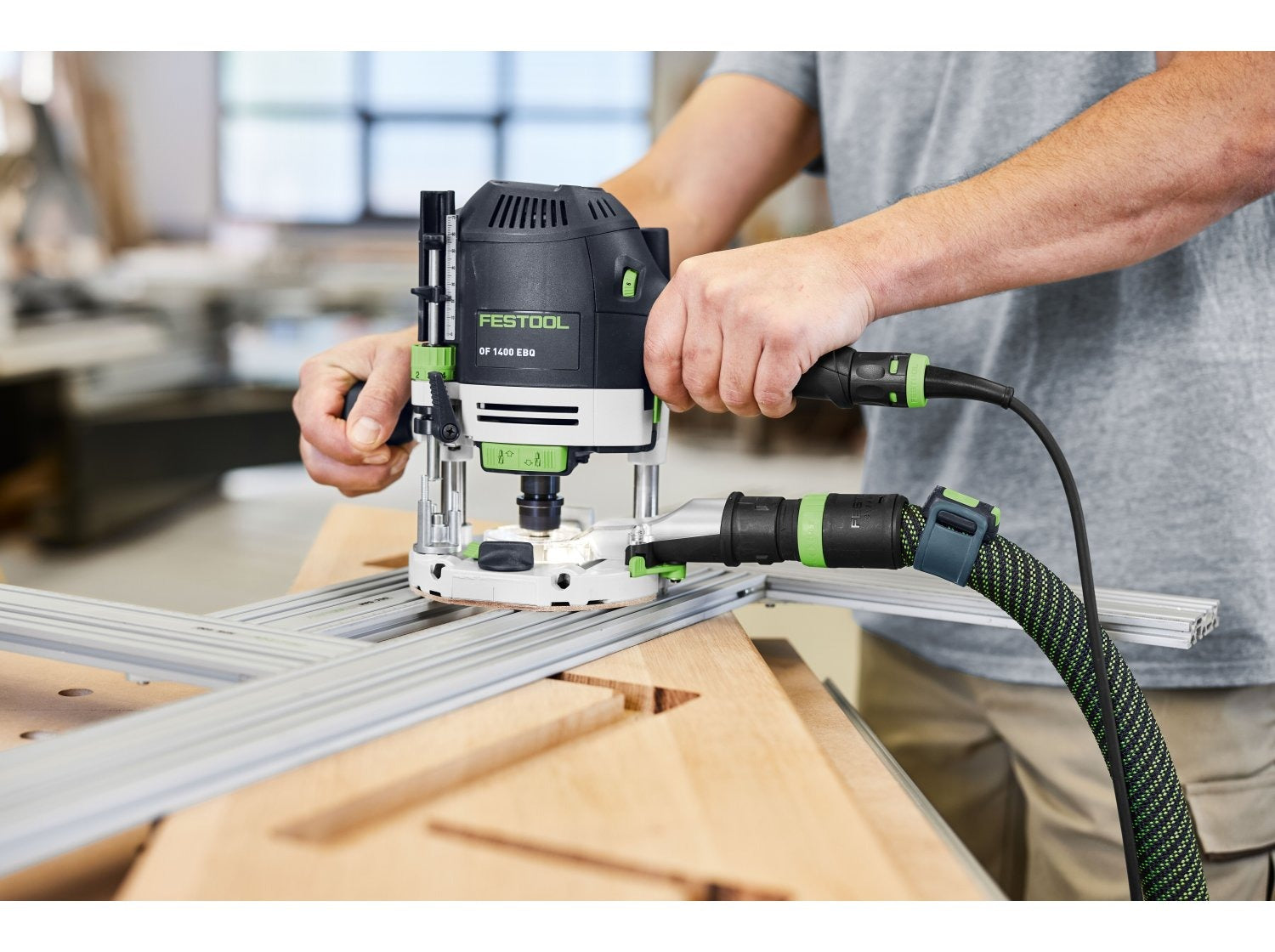 Festool OF 1400 EBQ-Plus Corded Plunge Router with LED Light in Systainer (578951)