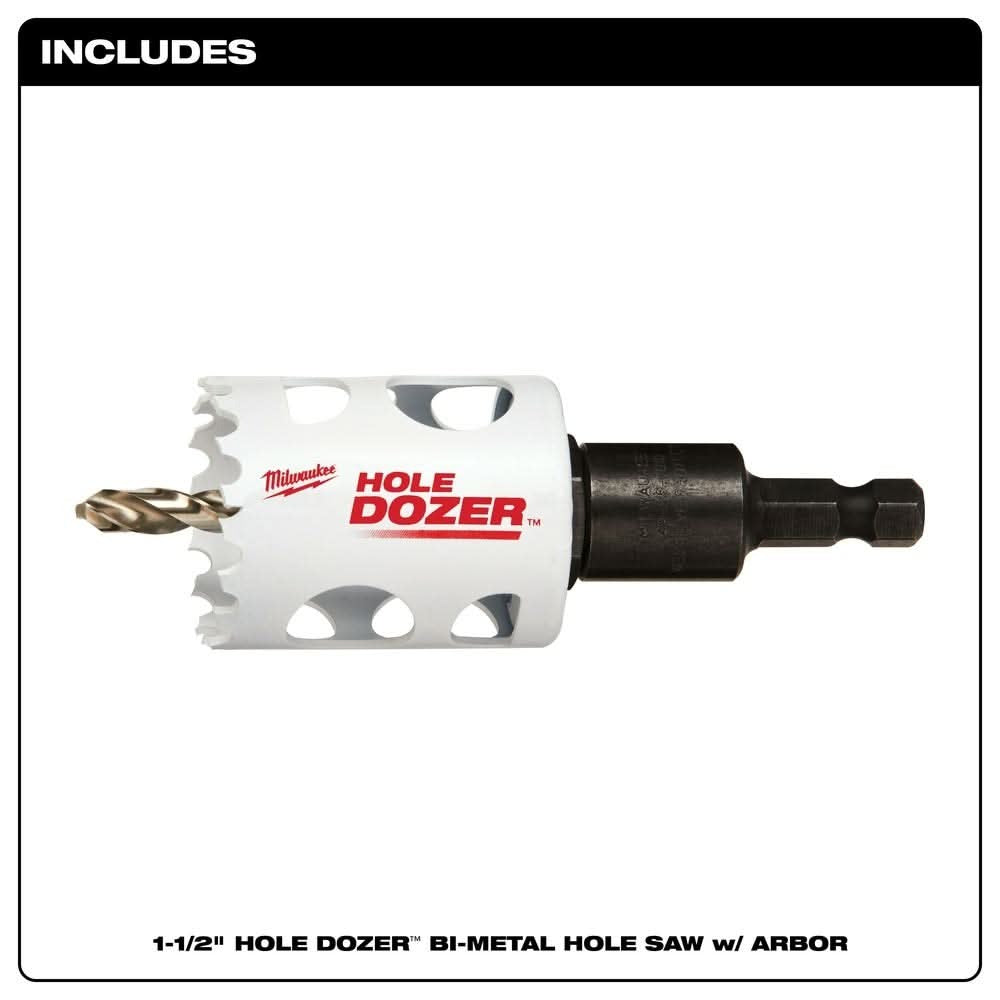 Milwaukee 49-56-9665 1-1/2-Inch Hole Dozer Bi-Metal Hole Saw with Arbor