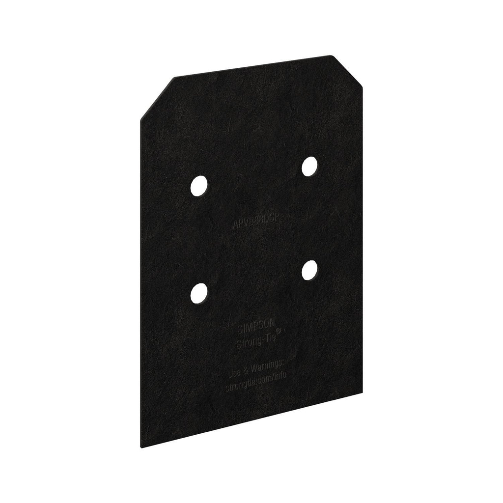 Simpson Strong-Tie APVB88DSP Outdoor Accents Avant Collection ZMAX, Black Post Base Side Plate for 8x, 2-Pack