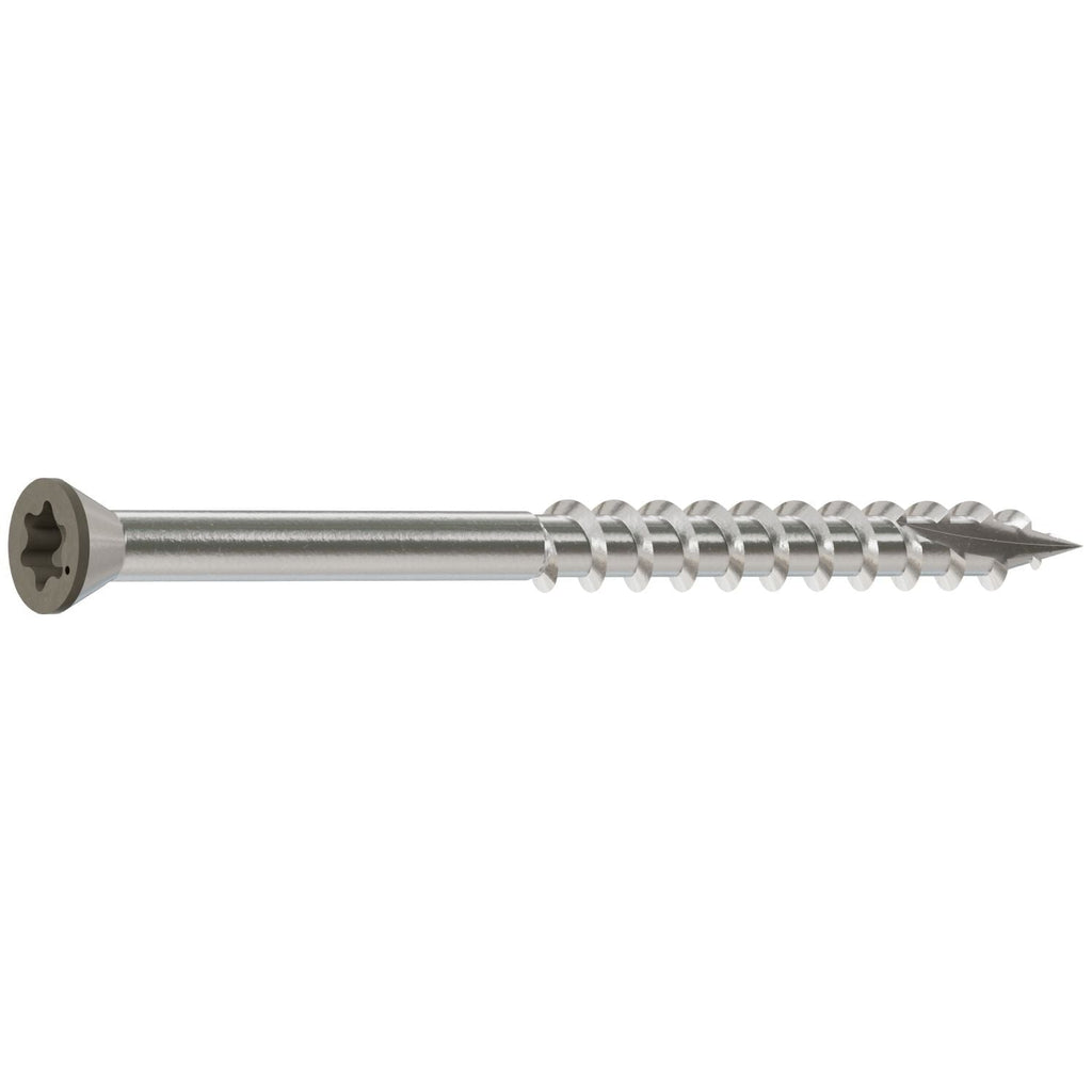 Simpson Strong-Tie T07225FT70GR Trim-Head Screw, 6-Lobe Drive, #7 x 2-1/4-in. T-15 Type 316, Gray, 70-Pack