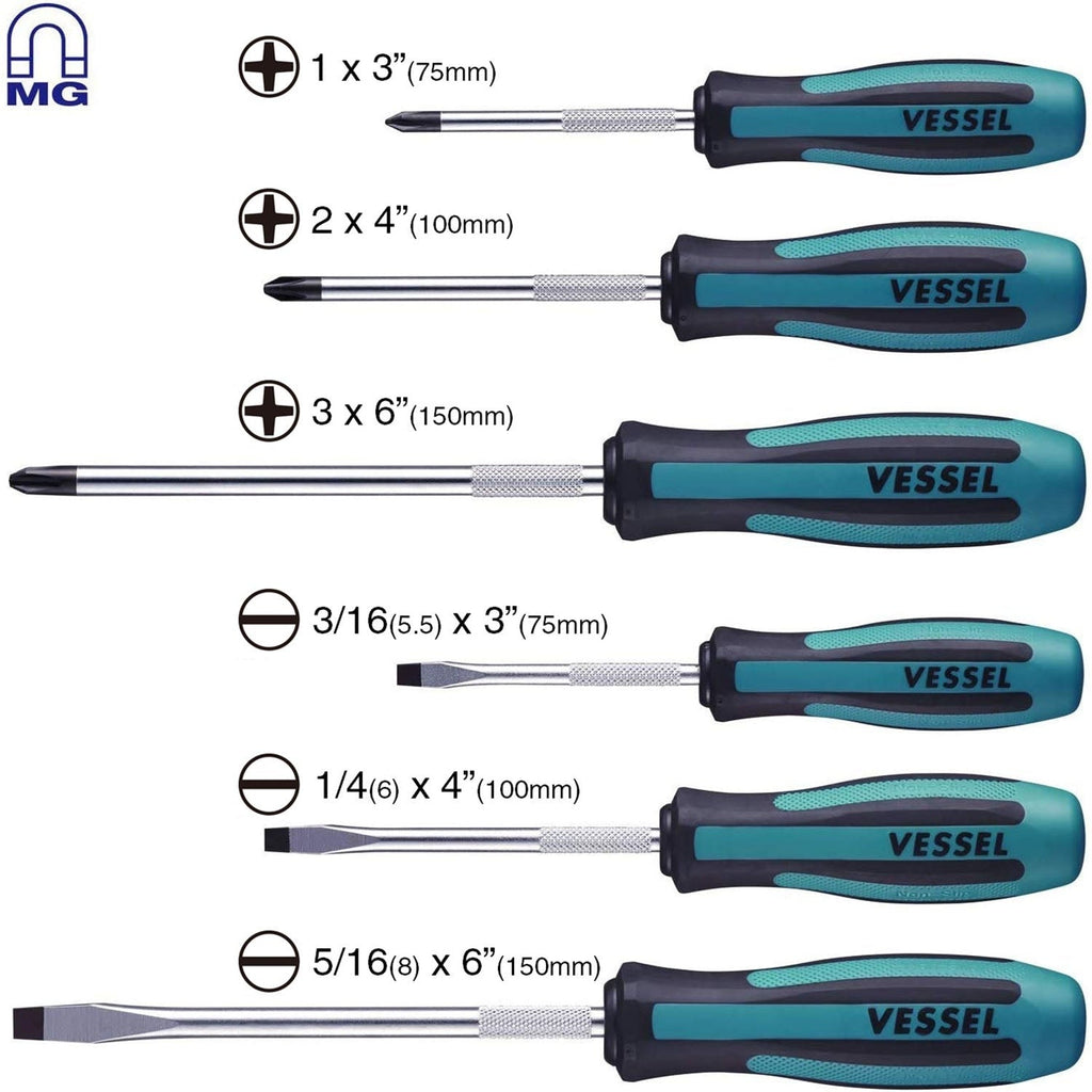 Vessel 9006PB MEGADORA Screwdriver 6-Piece Set