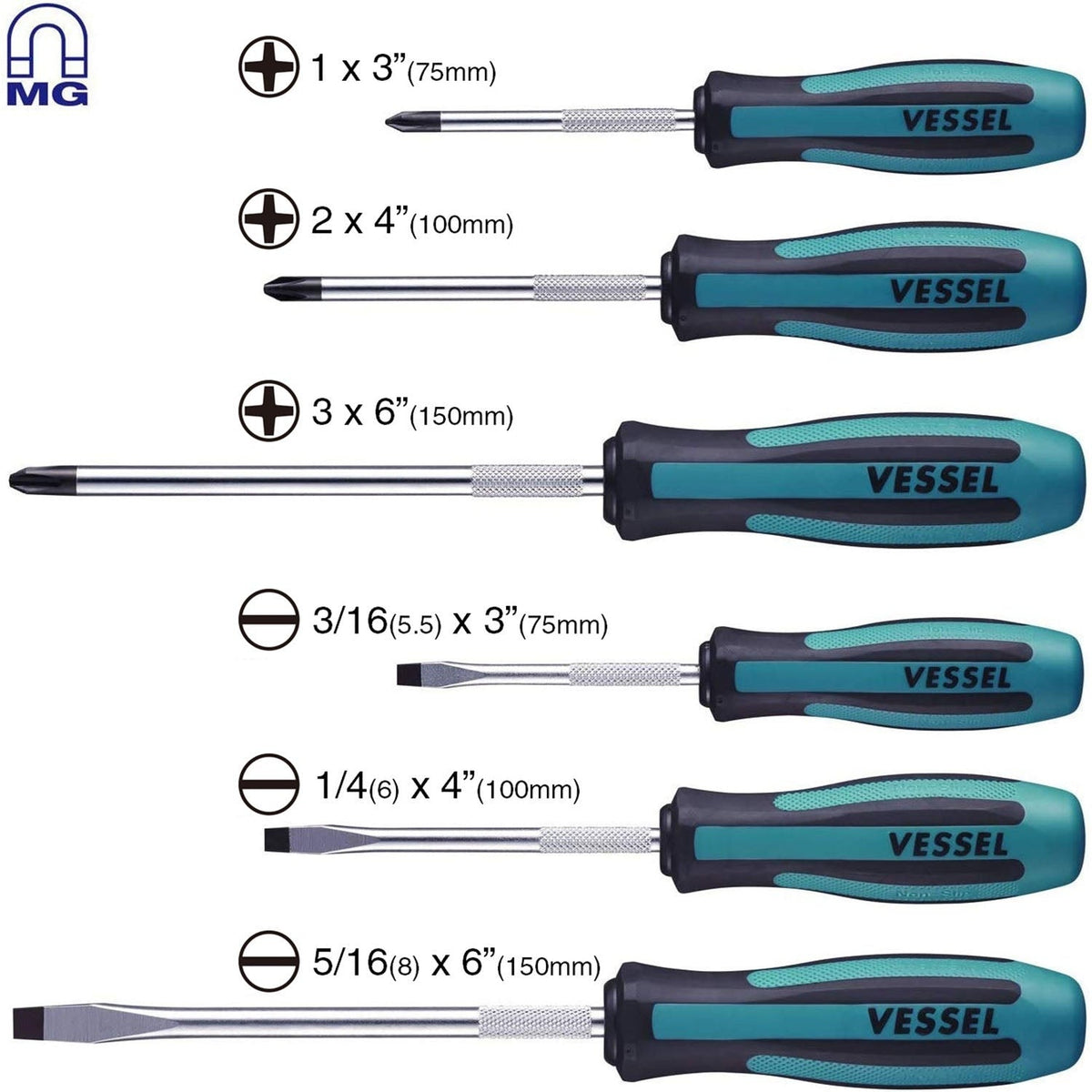 Vessel 9006PB MEGADORA Screwdriver 6-Piece Set