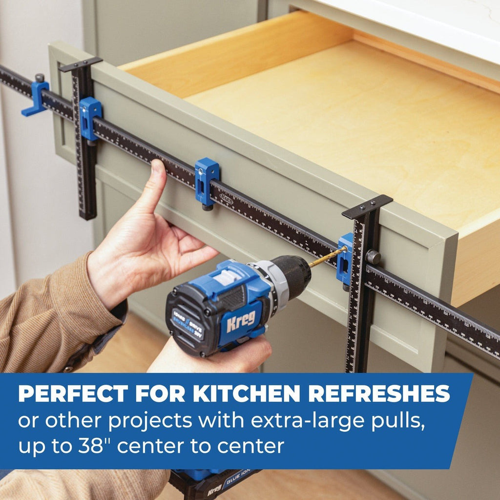 Kreg Tool Cabinet Hardware Jig Pro XL Adjustable Installation Jig for Knobs and Pulls (KHI-PULLPROXL)