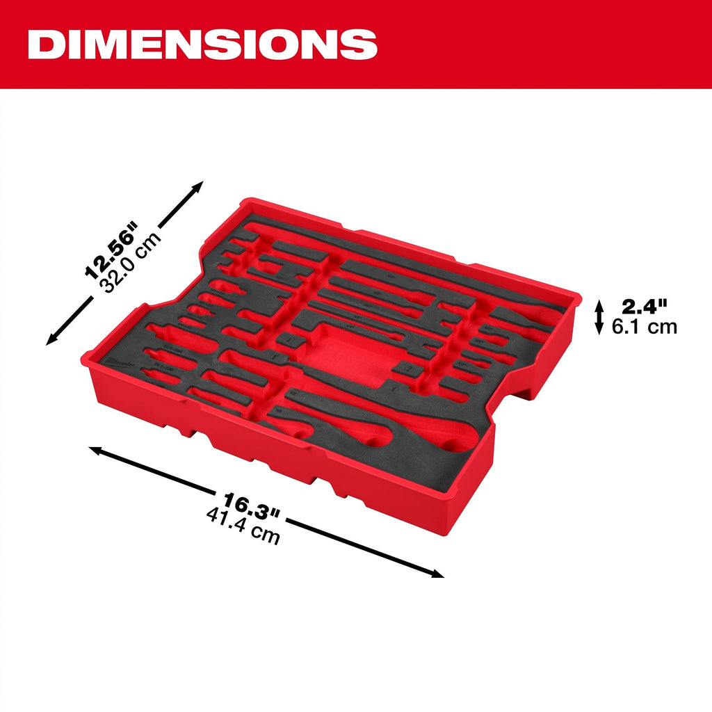 Milwaukee 23 pc. 1/4-in., 3/8-in., & 1/2-in. Drive Ratchet and Accessory Set with Tray for PACKOUT Drawers (48-22-0153)