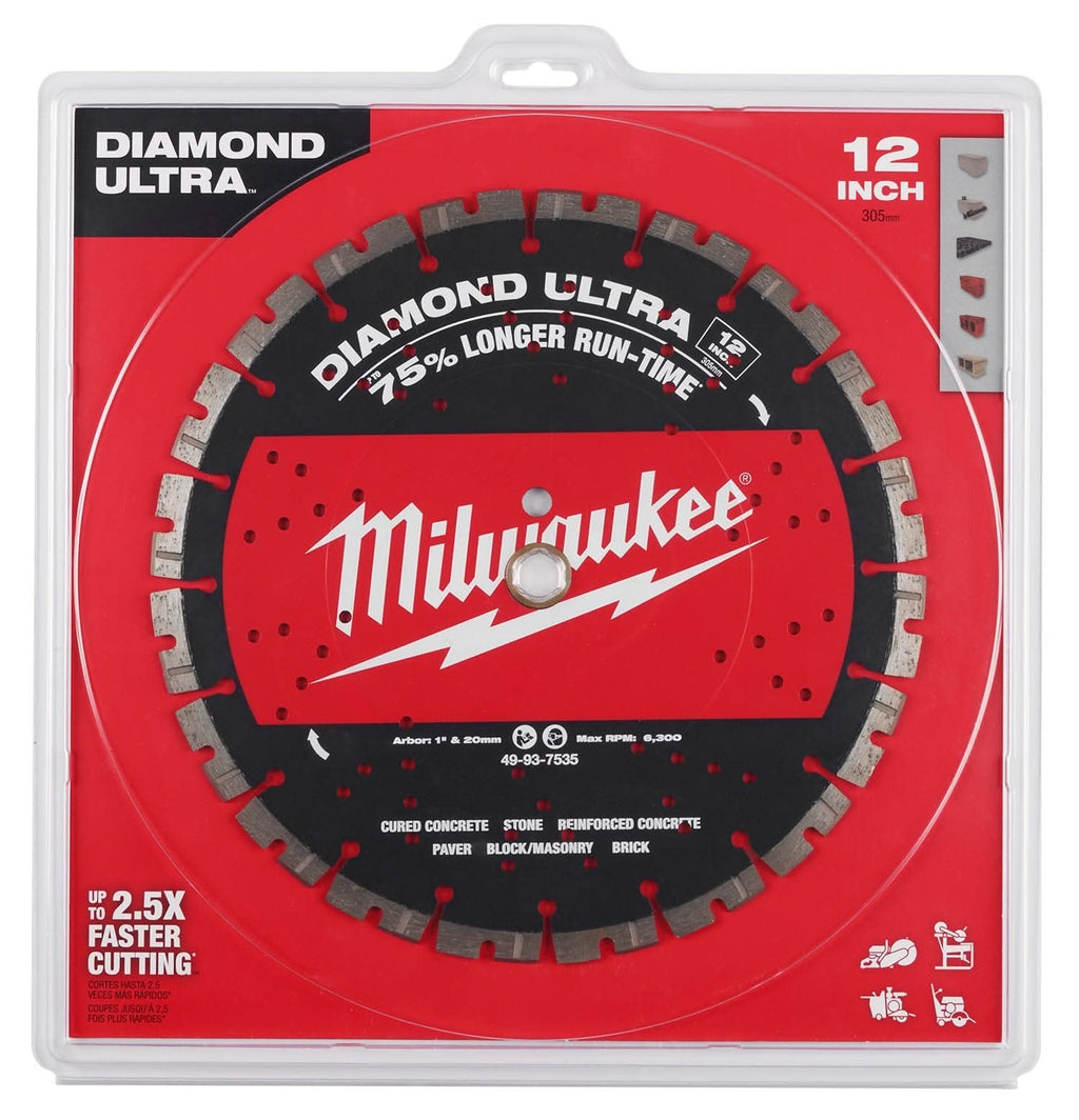 Milwaukee 49-93-7535 12" DIAMOND ULTRA Segmented Turbo, General Purpose Diamond Blade