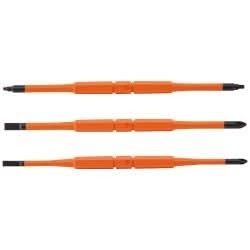 Klein Tools 13157 Screwdriver Blades, Insulated Double-End, 3-Pack