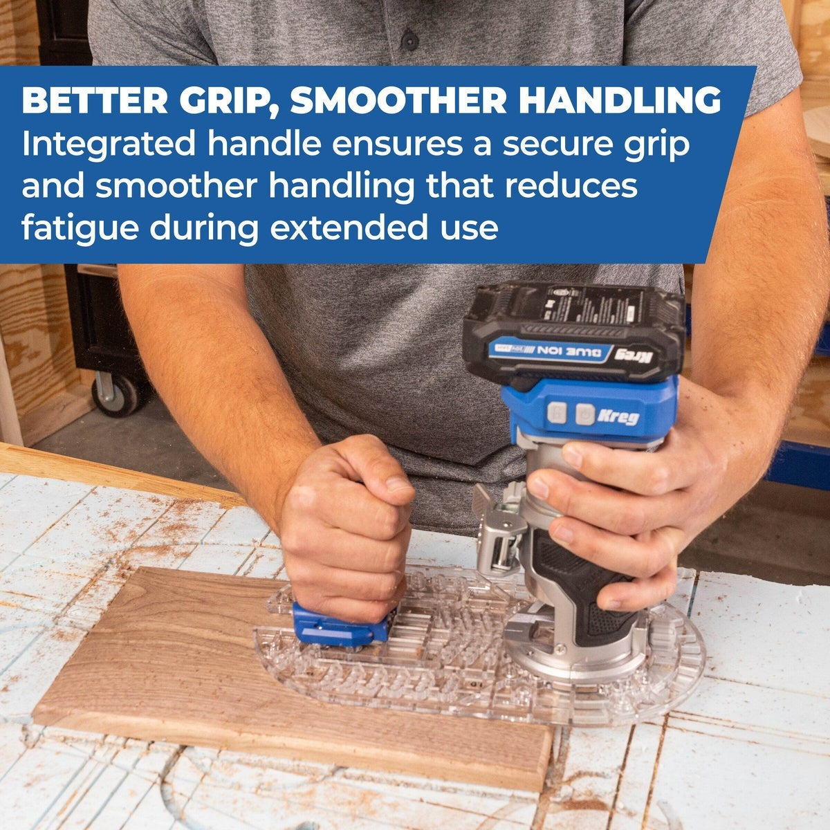 Kreg Tool Trim Router Base Plate with Handle for Circle Cutting, Fits Most Trim Routers (KRTBP100)
