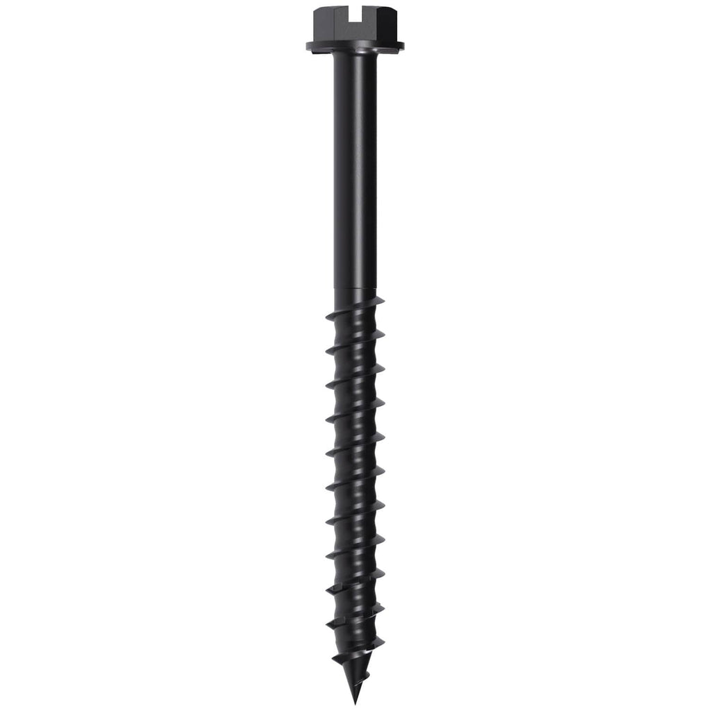 Simpson Strong-Tie TNTBL25234H Titen Turbo, 1/4-in. x 2-3/4-in. Hex-Head Concrete and Masonry Screw, Black, 100-Pack