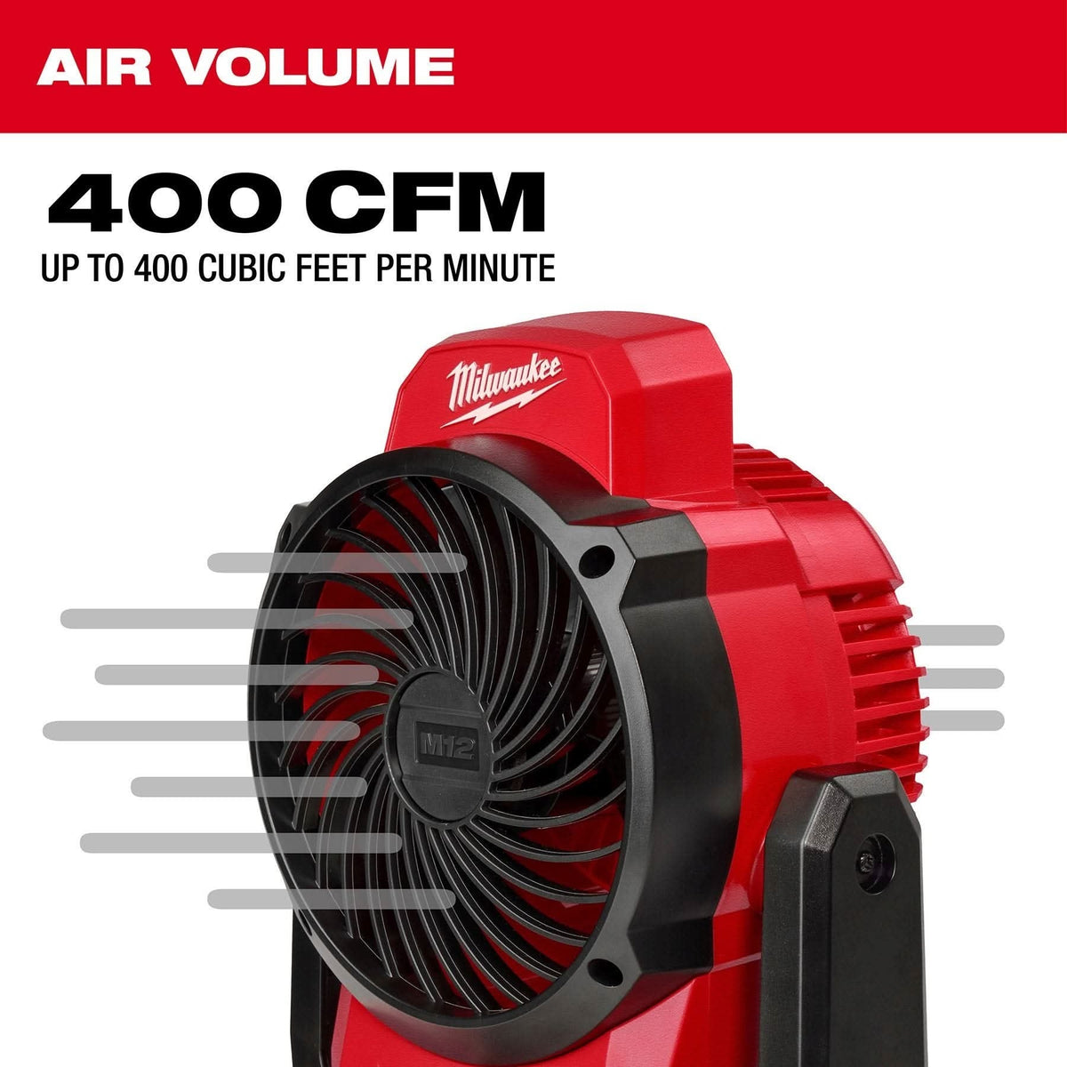 Milwaukee 0820-20 M12 Cordless 400-CFM Mounting Fan with Charger and 2.0Ah Battery Starter Kit