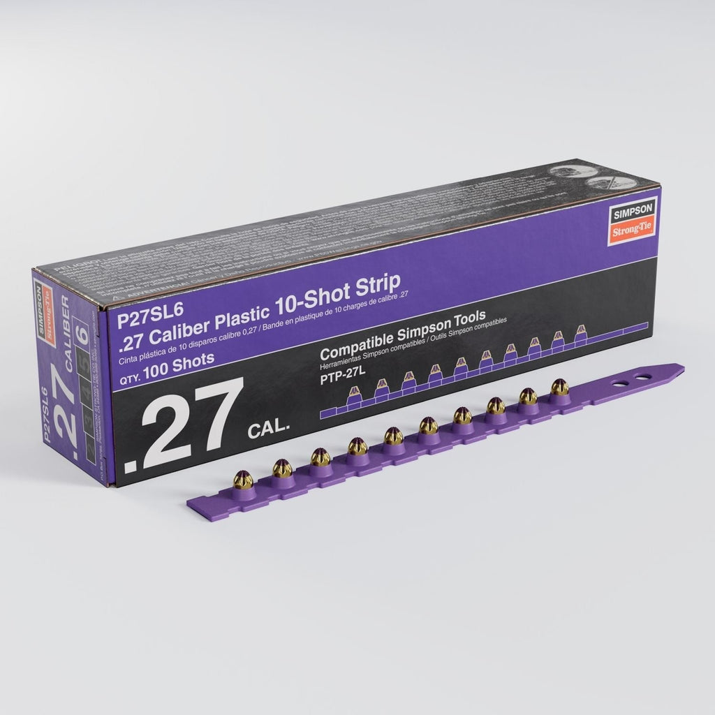 Simpson Strong-Tie P27SL6 P27SL 0.27-Caliber Plastic, 10-Shot Strip Load, Purple, 100-Pack