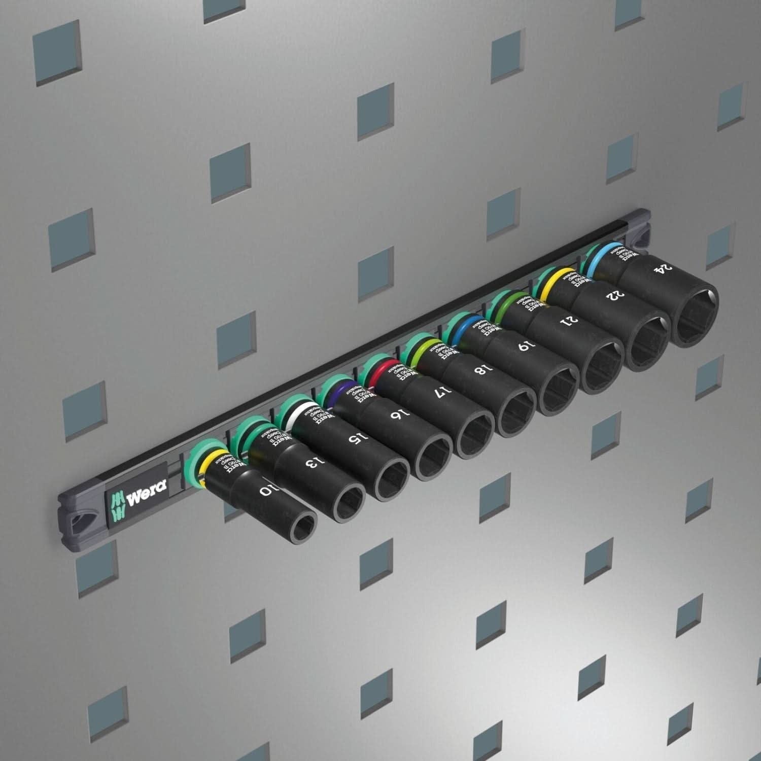 Wera 9660 Magnetic Rail B Impaktor Deep 1 Socket Set, 3/8-in. Drive, 10-Pieces