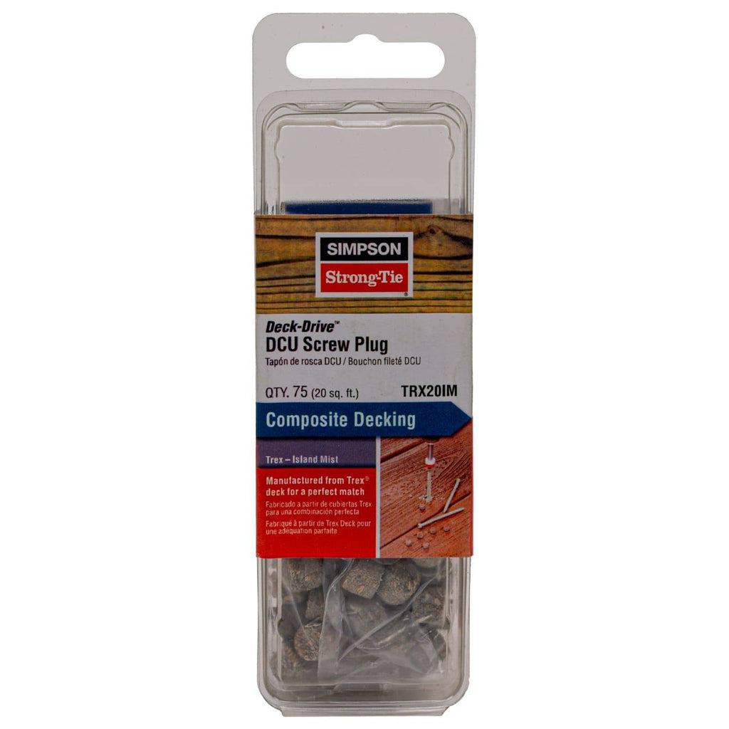 Simpson Strong-Tie TRX20IM Deck-Drive DCU Screw Plug, Trex Island Mist, 75-Pack