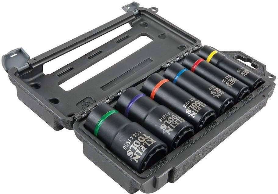 Klein 66010 2-In-1 Impact Socket Set, 12-Point, 6-Piece