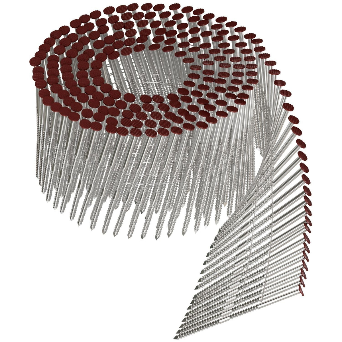 Simpson Strong-Tie S13A250CCR 15° Wire Coil, Painted Full Round Head, Ring-Shank Nail, 2-1/2-in. x .092-in. Type 304, Redwood, 3600-Pack