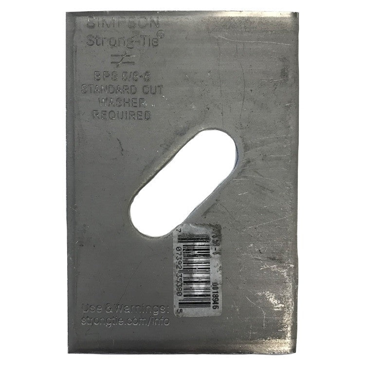 Simpson Strong-Tie BPS 5/8-6 BPS 3-in. x 4-1/2-in. Slotted Bearing Plate with 5/8-in. Bolt Dia.