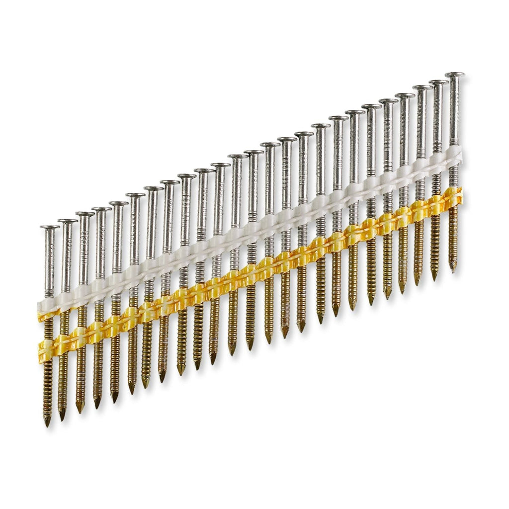 Simpson Strong-Tie S11A250CNB 20°–22° Plastic Strip, Full Round Head, Ring-Shank Nail, 2-1/2-in. x 0.120-in. Type 304, 4000-Pack