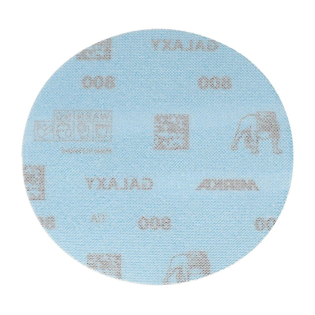 Mirka Galaxy 5-in. 800 Grit Hook and Loop Sanding Discs, No-Hole 50-Pack for Random Orbital Sanders (FY-612-800)