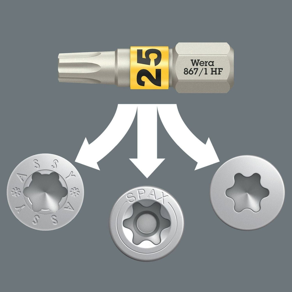 Wera 867/1 Torx Hf Bit With Holding Function, Torx 30x25-mm.