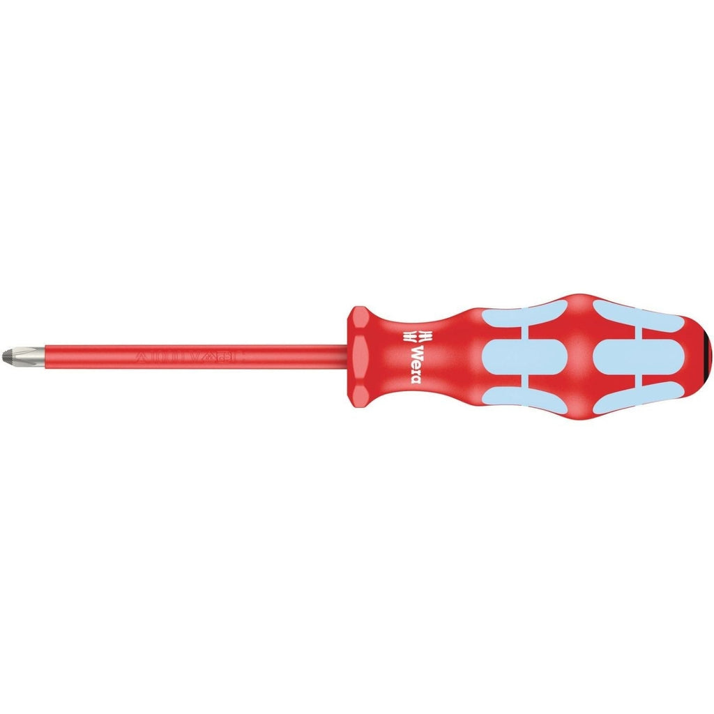 Wera 3165 I Pz VDE Insulated Screwdriver For Pozidriv Screws, Stainless, Pz 1x80-mm.