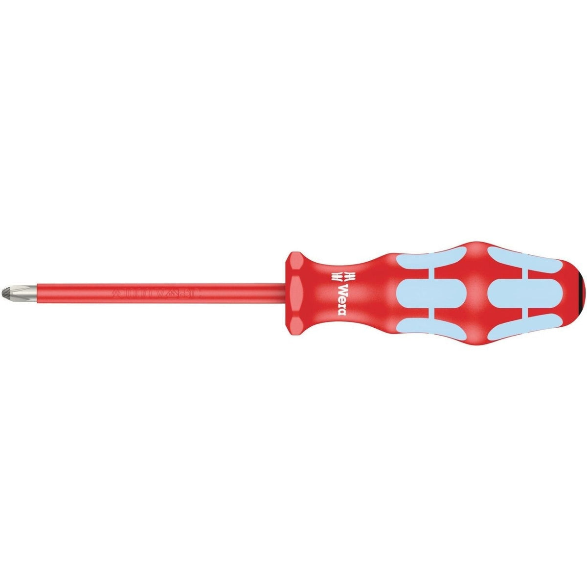 Wera 3165 I Pz VDE Insulated Screwdriver For Pozidriv Screws, Stainless, Pz 1x80-mm.