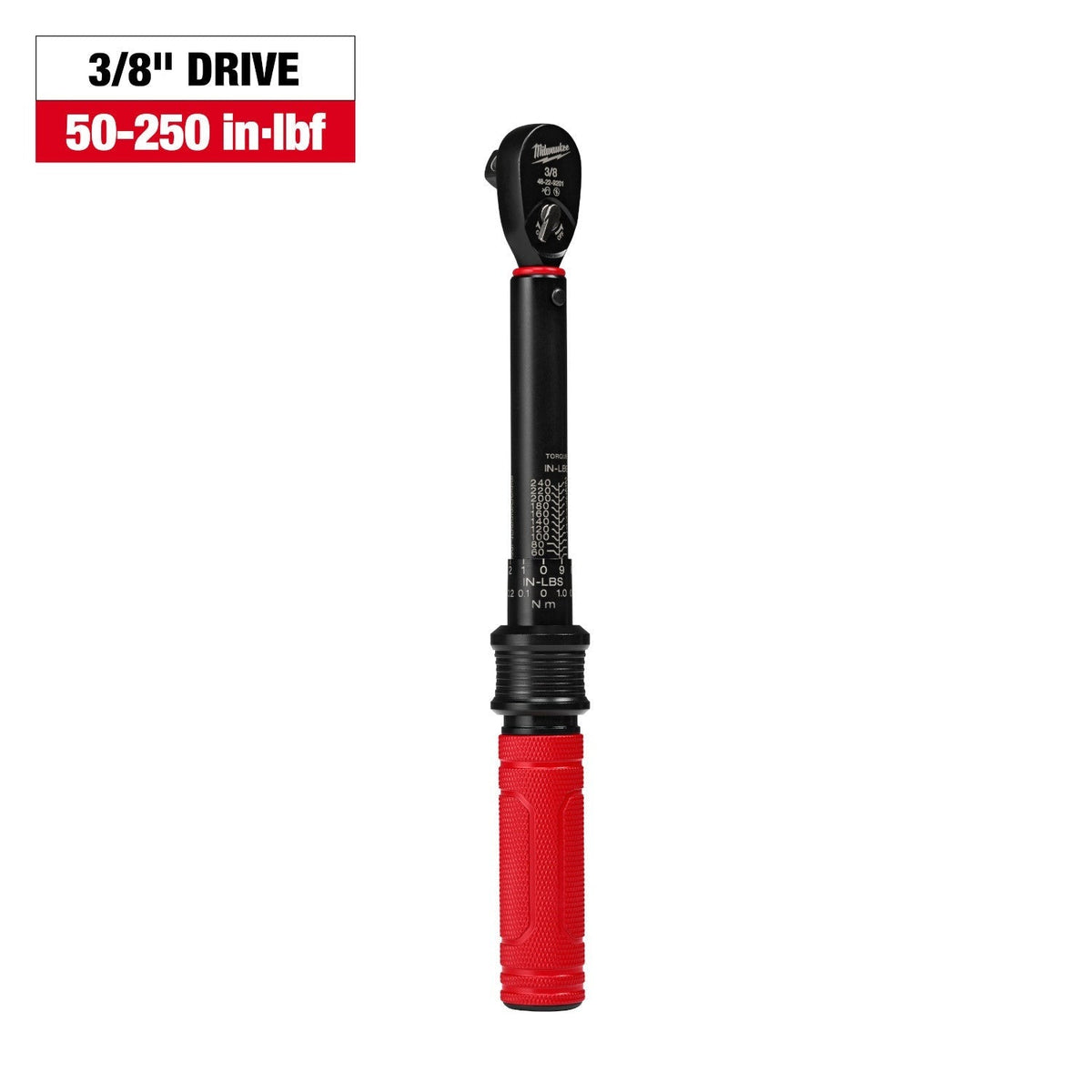 Milwaukee 48-22-9201 3/8-in. Drive Click Torque Wrench, 50-250 in·lb